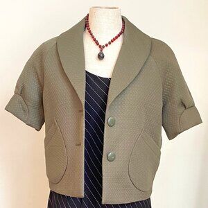 Tulle Short-sleeve Green Jacket